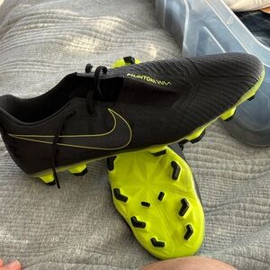 Nike Black and Neon Green Soccer Cleats